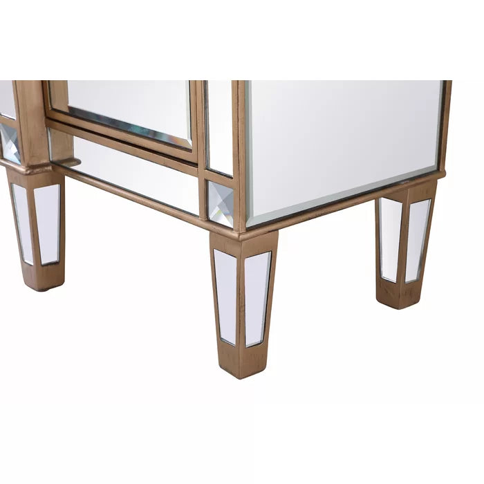 Cosmo 36'' Tall 2 - Door Mirrored Square Accent Cabinet Add Style and Function to your Home