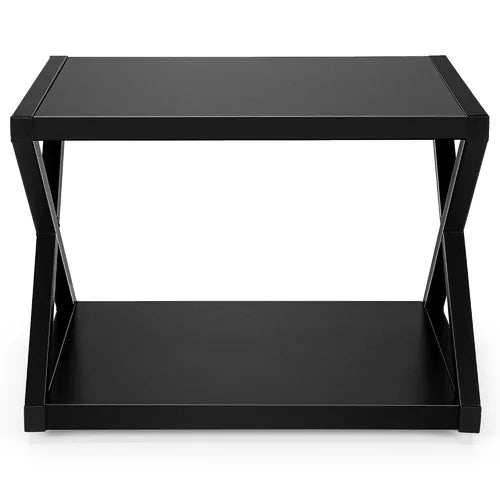 Costway Desktop Printer Stand 2 Tiers Storage Shelves W/anti-skid Pads Black