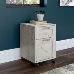 2 Drawer Mobile File Cabinet - Cottage White Offers a Practical Storage Solution with Appealing Modern Farmhouse Style