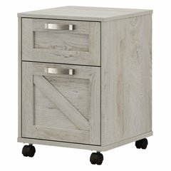 2 Drawer Mobile File Cabinet - Cottage White Offers a Practical Storage Solution with Appealing Modern Farmhouse Style