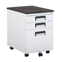 White Black Coulson 15.75'' Wide 3 Drawer Mobile Vertical Filing Cabinet