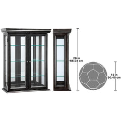 Ebony Black Country Tuscan 20'' Wide Solid Wood Mirrored Back Curio Cabinet
