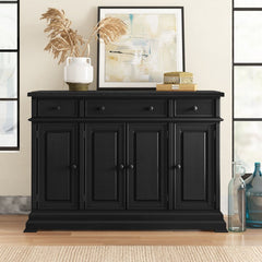 Ebony Courtdale 60'' Wide 3 Drawer Sideboard Crafted from Rubberwood with Distressed Accents