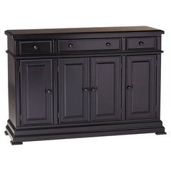 Ebony Courtdale 60'' Wide 3 Drawer Sideboard Crafted from Rubberwood with Distressed Accents