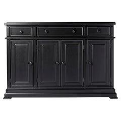 Ebony Courtdale 60'' Wide 3 Drawer Sideboard Crafted from Rubberwood with Distressed Accents