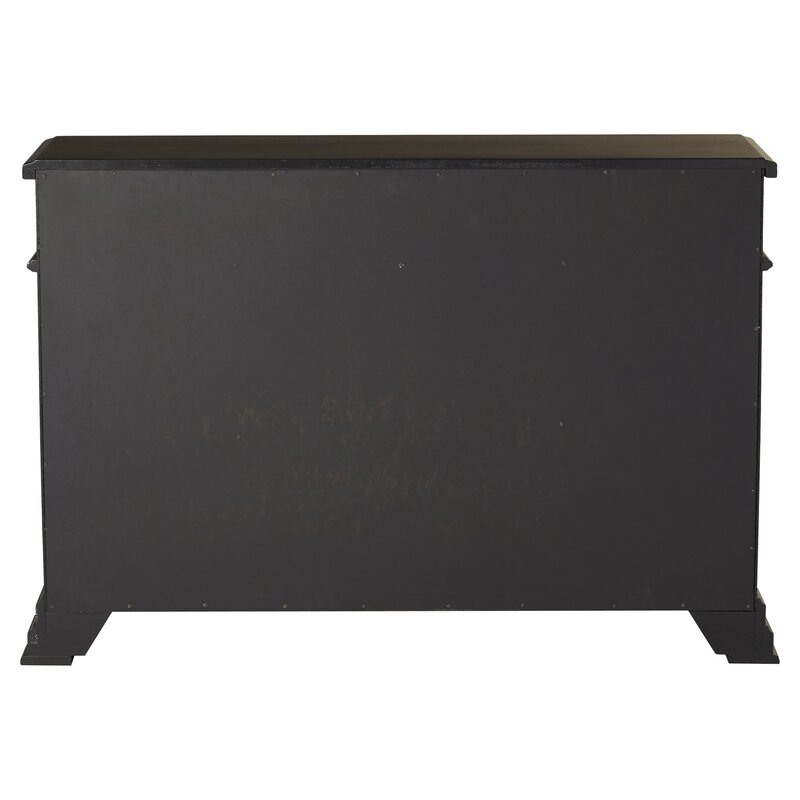 Ebony Courtdale 60'' Wide 3 Drawer Sideboard Crafted from Rubberwood with Distressed Accents