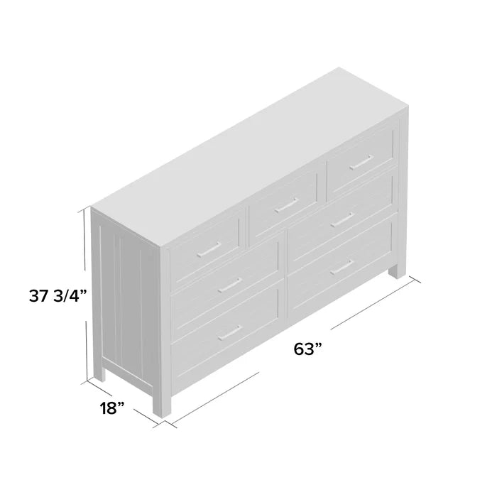Craigsville 7 Drawer 63'' W Solid Wood Dresser Crafted from Solid Wood