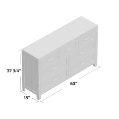 Craigsville 7 Drawer 63'' W Solid Wood Dresser Crafted from Solid Wood