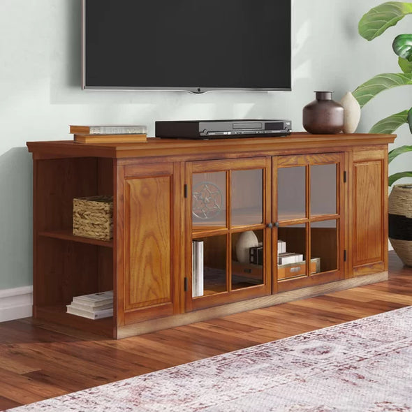 Burnished Oak TV Stand for TVs up to 70" Simple and Rustic