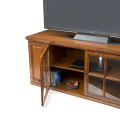 Burnished Oak TV Stand for TVs up to 70" Simple and Rustic