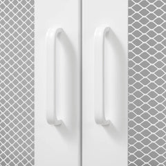 White Crea 40'' Tall Steel 2 Door Accent Cabinet Two Adjustable Shelves