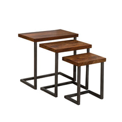 24'' Tall Solid Wood C Table Nesting Tables
