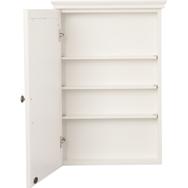 White Crenshaw 19.25" x 28" Surface Mount Framed Medicine Cabinet with 3 Adjustable Shelves