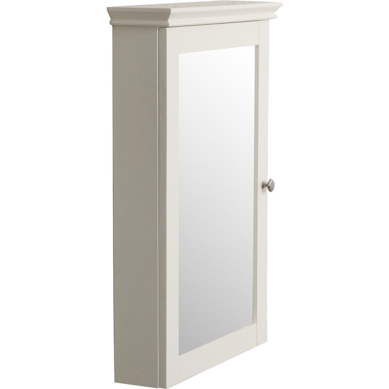 White Crenshaw 19.25" x 28" Surface Mount Framed Medicine Cabinet with 3 Adjustable Shelves