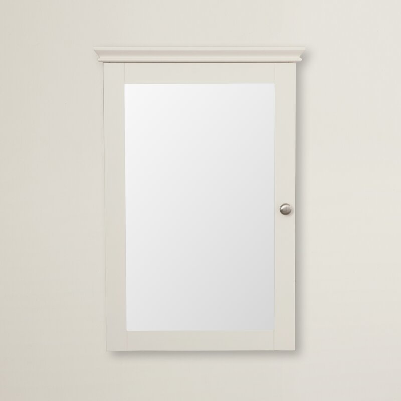 White Crenshaw 19.25" x 28" Surface Mount Framed Medicine Cabinet with 3 Adjustable Shelves