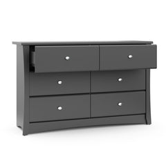Gray Crescent 6 Drawer Double Dresser Combines Impeccable Style and Functionality