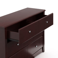 Espresso Crescent 6 Drawer Double Dresser  Impeccable Style and Functionality