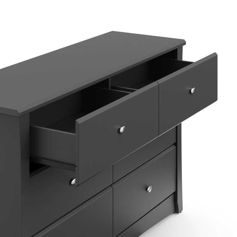 Gray Crescent 6 Drawer Double Dresser Combines Impeccable Style and Functionality