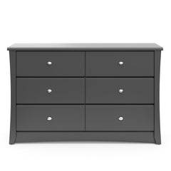 Gray Crescent 6 Drawer Double Dresser Combines Impeccable Style and Functionality