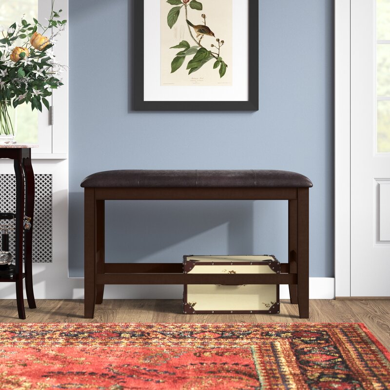 Faux Leather Bench Provides Additional Casual Seating for your Dining Area. Padded and Upholstered Seat