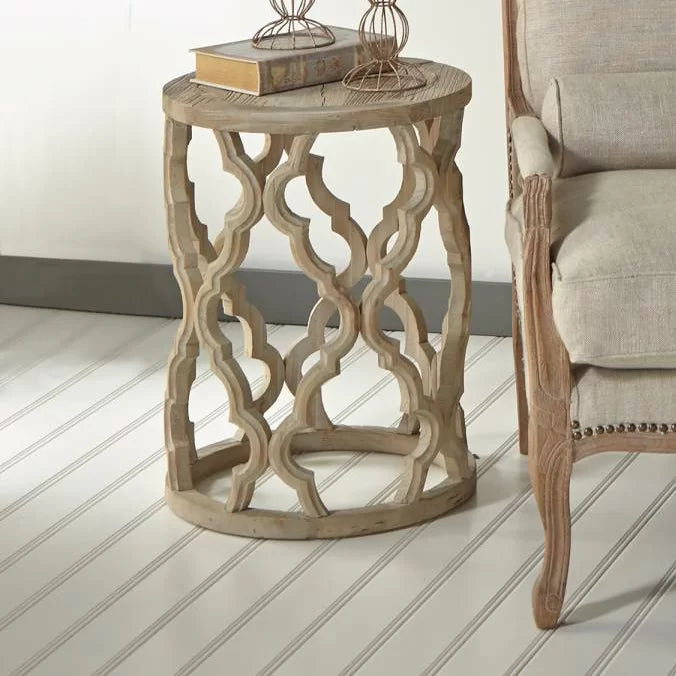 Crissay 23.5'' Tall Drum End Table Perfect for Living Room