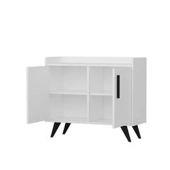 White/Black 35.5" W Dresser Manufactured Wood Functional Storage Area