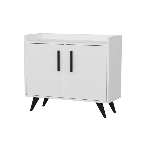 White/Black 35.5" W Dresser Manufactured Wood Functional Storage Area