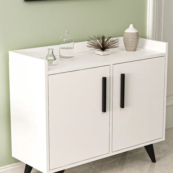White/Black 35.5" W Dresser Manufactured Wood Functional Storage Area