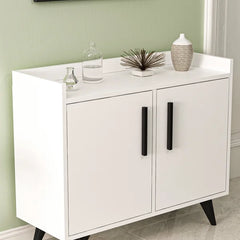 White/Black 35.5" W Dresser Manufactured Wood Functional Storage Area