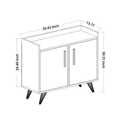 White/Black 35.5" W Dresser Manufactured Wood Functional Storage Area