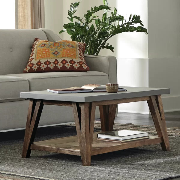 18" H x 36" W x 24" D Crowell 4 Legs Coffee Table with Storage