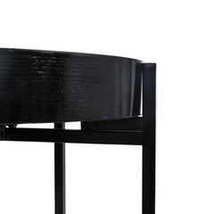 Black Cueto Tray Top End Table Strong Metal is Durable and Aesthetic