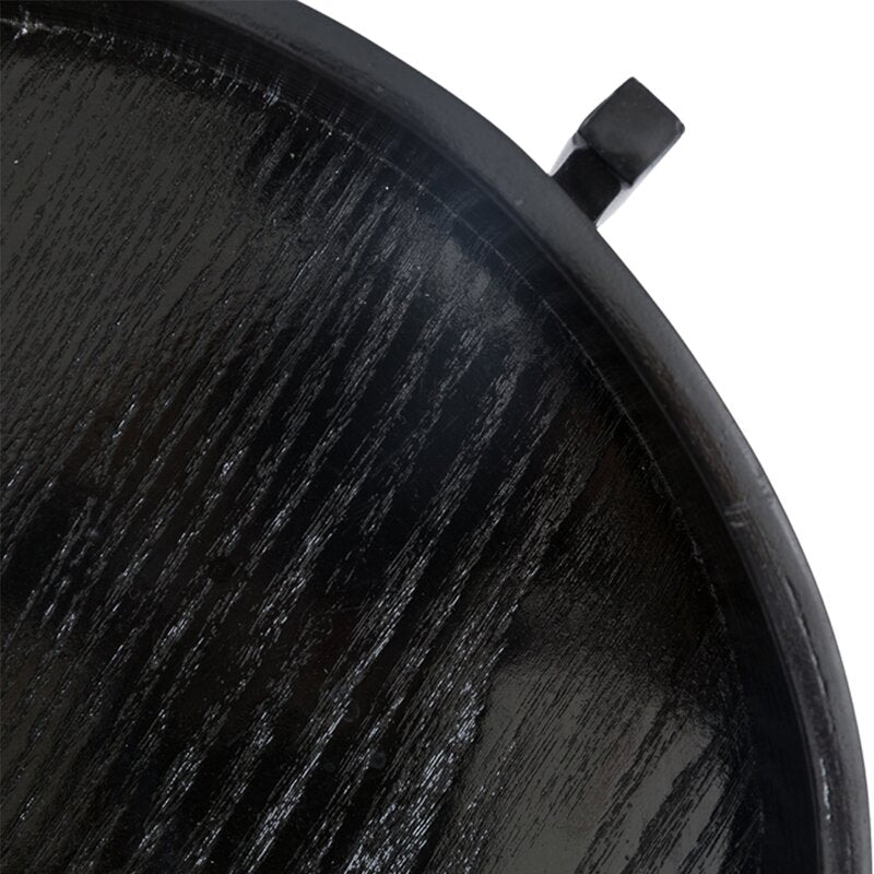 Black Cueto Tray Top End Table Strong Metal is Durable and Aesthetic