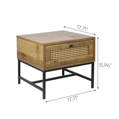 Cumbie 15.75'' Tall 1 - Drawer Steel Nightstand in Oak/Black