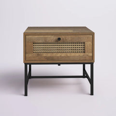 Cumbie 15.75'' Tall 1 - Drawer Steel Nightstand in Oak/Black