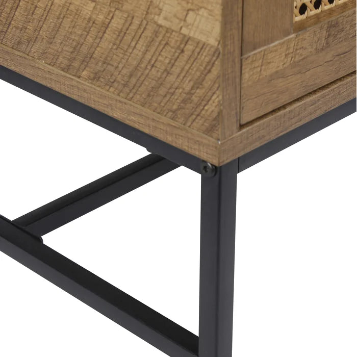 Cumbie 15.75'' Tall 1 - Drawer Steel Nightstand in Oak/Black