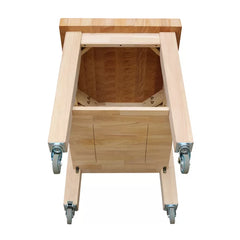Cuthbert 24'' Wide Solid Wood Rolling Kitchen Cart Fixed Lower Shelf for Added Storage