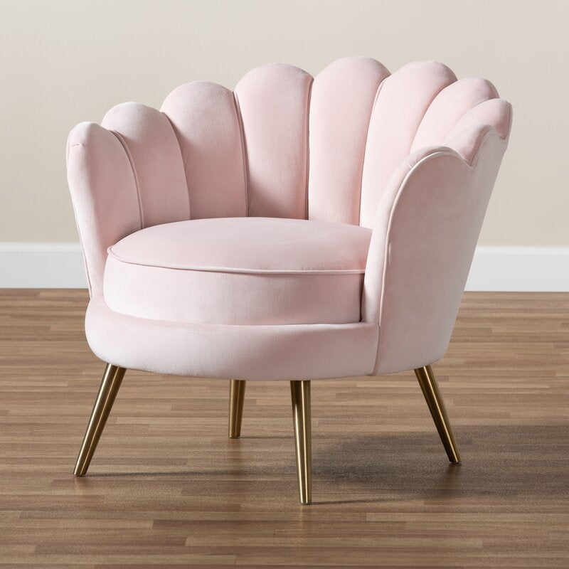 32.7'' Wide Tufted Velvet Armchair Silhouette and Sleek Velvet Upholstery