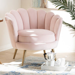 32.7'' Wide Tufted Velvet Armchair Silhouette and Sleek Velvet Upholstery