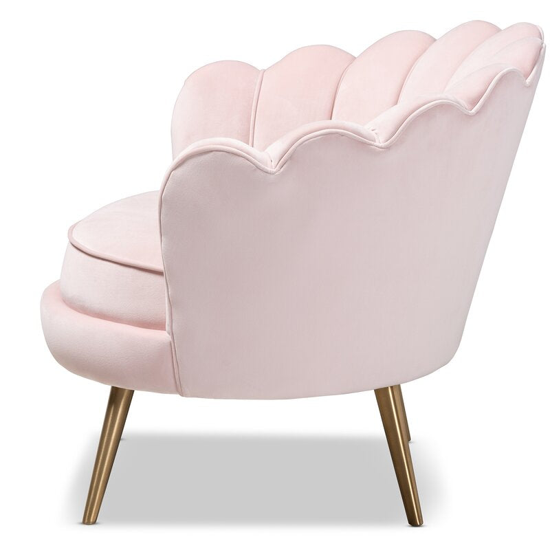 32.7'' Wide Tufted Velvet Armchair Silhouette and Sleek Velvet Upholstery