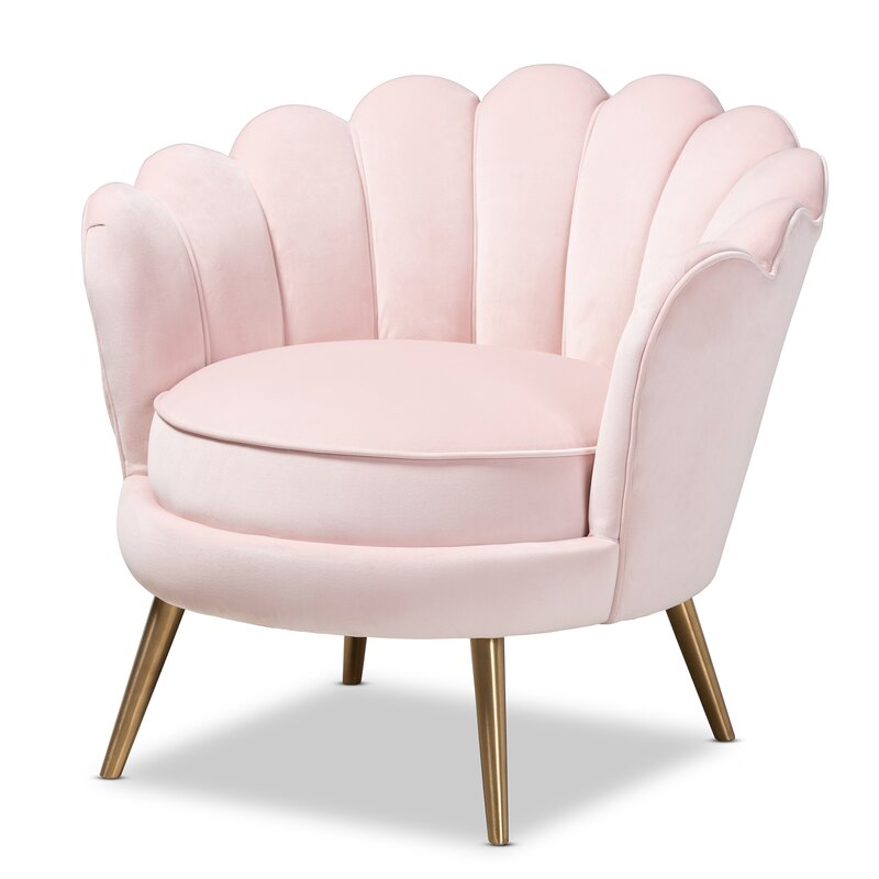 32.7'' Wide Tufted Velvet Armchair Silhouette and Sleek Velvet Upholstery