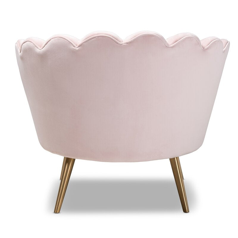 32.7'' Wide Tufted Velvet Armchair Silhouette and Sleek Velvet Upholstery