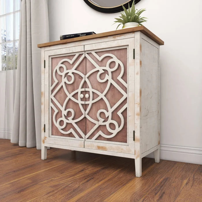 Czarnecki 31'' Tall Solid Wood Accent Cabinet Farmhouse-Style