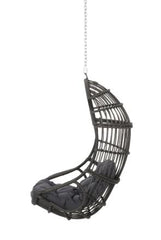 Wicker Hanging Chair (No Stand) - Gray + Dark Gray 8-Foot Suspension Chain