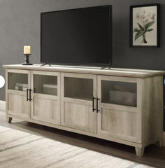 White Oak Timpson TV Stand for TVs up to 80 Made From Engineered Wood