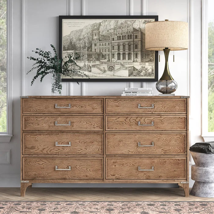Dakota 8 Drawer 70.28'' W Double Dresser Made from Solid and Engineered Wood