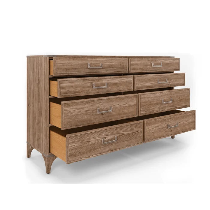 Dakota 8 Drawer 70.28'' W Double Dresser Made from Solid and Engineered Wood
