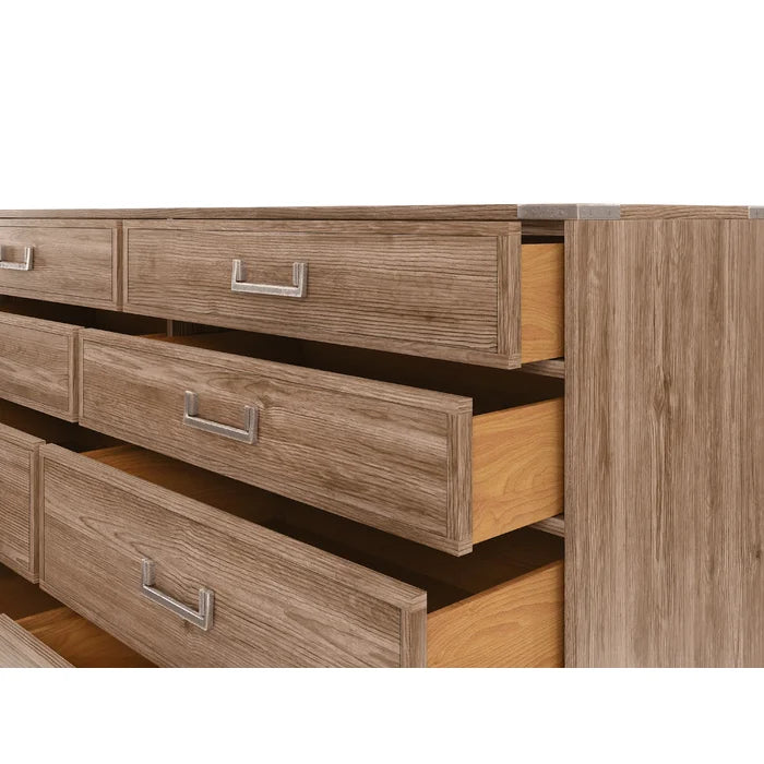 Dakota 8 Drawer 70.28'' W Double Dresser Made from Solid and Engineered Wood