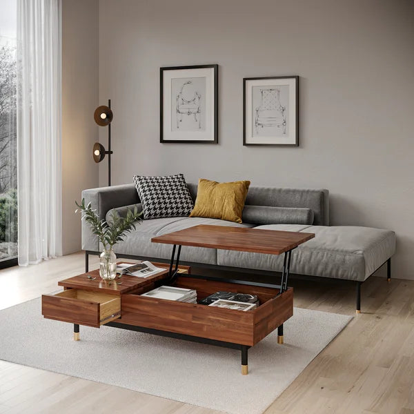 Dakota Lift Top 4 Legs Coffee Table with Storage