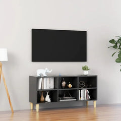 Gloss Gray Dalit TV Stand for TVs up to 43" Aesthetic Indoor Design
